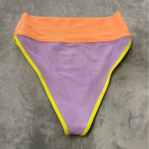 New! Beach Riot Emmy Purple Sundazed Color Block Bikini Bottom 24873 - Picture 7 of 8